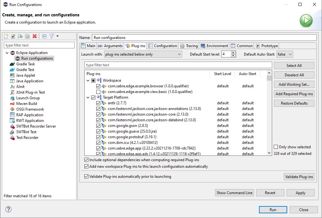 eclipse runconfig plugintab