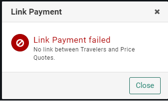 Modal with error message