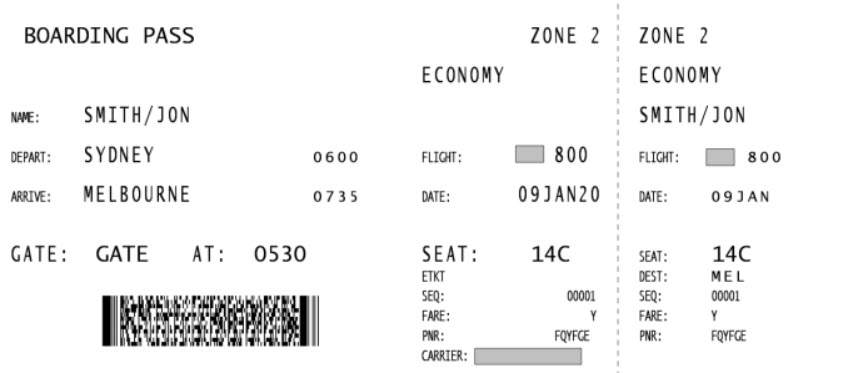 Boarding Pass Example