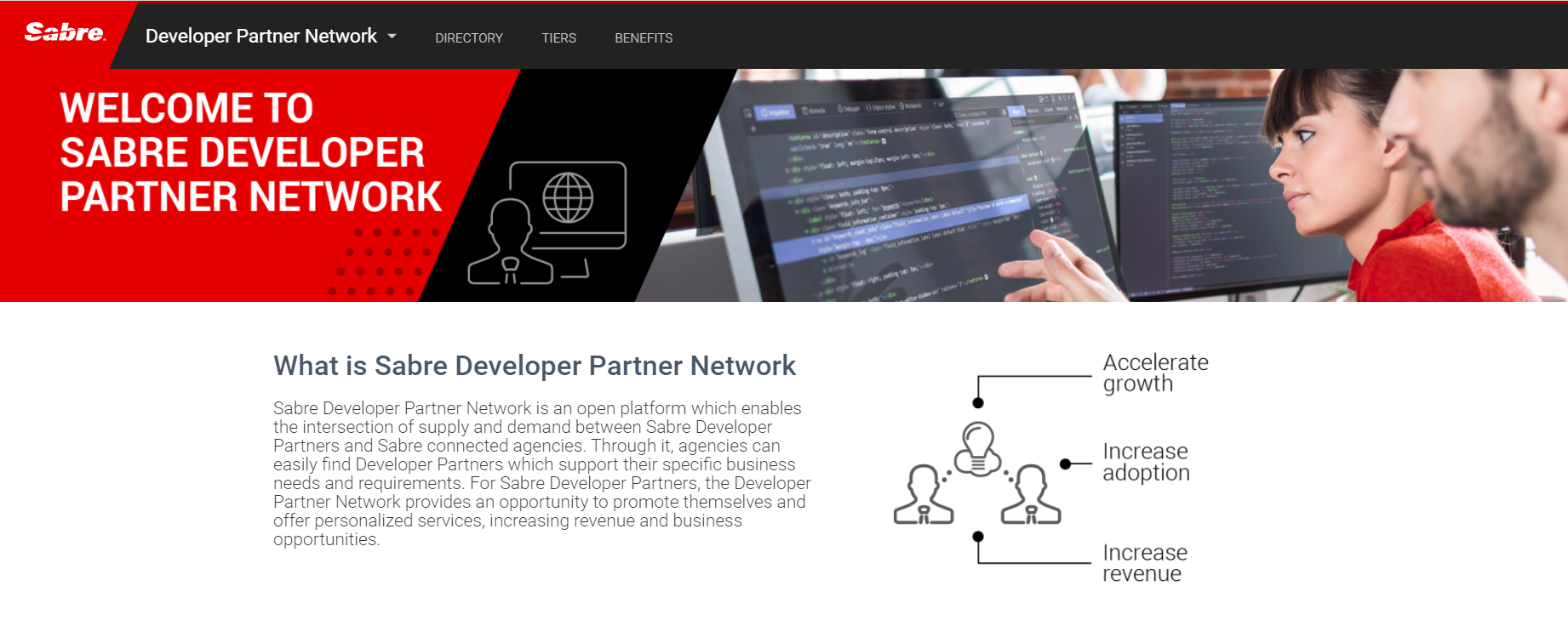 Sabre Developer Partner Network homepage